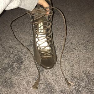 Olive green heels